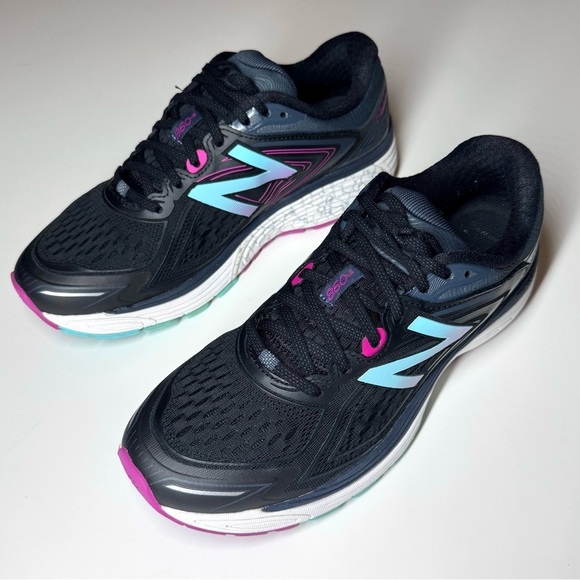New Balance Women's 860V8 Black and Pink Running Shoes Size- 10 - Picture 5 of 10